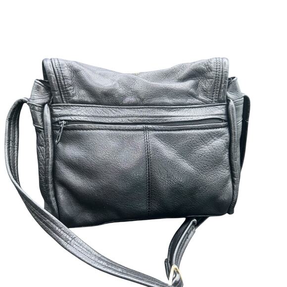 Wilsons Leather Black Genuine Leather Crossbody Shoulder Bag Small Purse - Picture 3 of 12